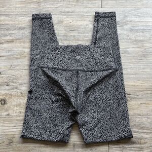 Lululemon Wunder Under Hi-Rise 4 Small Tight Crackle Jaquard Black White Legging